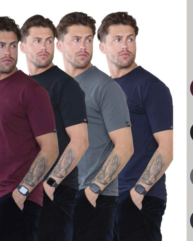 Pack of 4 Organic Cotton Men's Round Neck T-Shirts