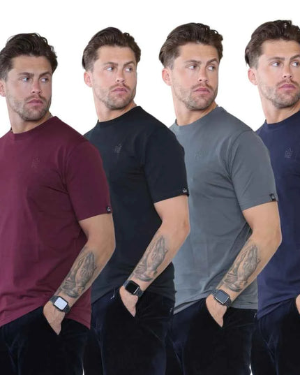 Pack of 4 Organic Cotton Men's Round Neck T-Shirts