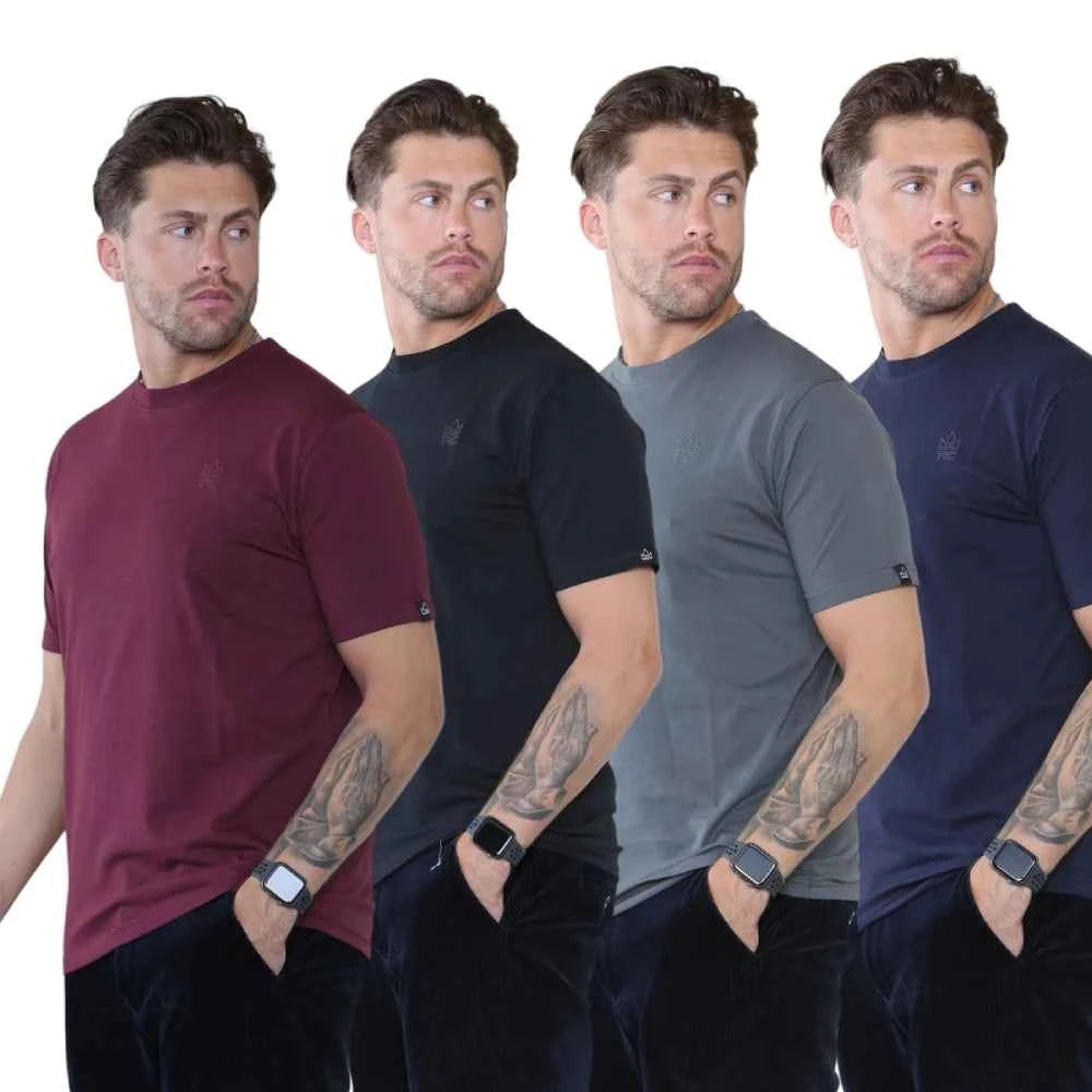 Pack of 4 Organic Cotton Men's Round Neck T-Shirts