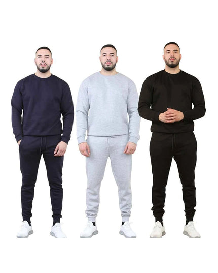 Men's 2pcs Solid Jogger Set Drawstring Waist Pants & Sweatshirt