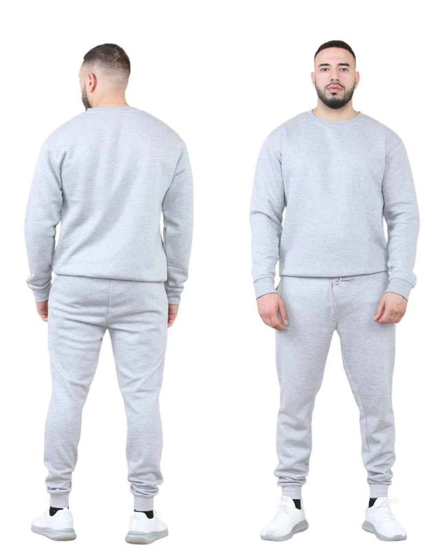 Men's 2pcs Solid Jogger Set Drawstring Waist Pants & Sweatshirt