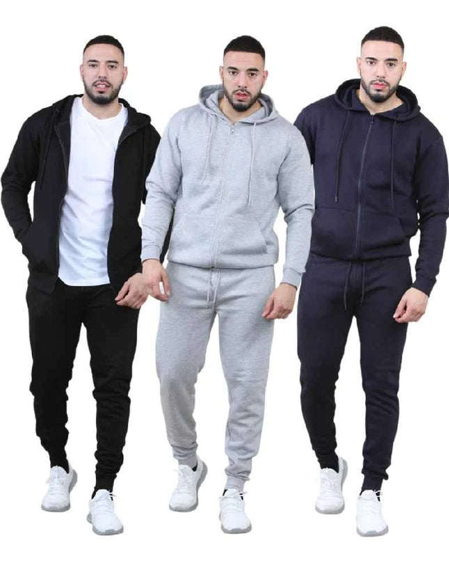 Men's 2 pcs Zipper Hoodie & Drawstring Waist Pant Set ,Co-ord Set