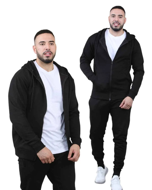 Men's 2 pcs Zipper Hoodie & Drawstring Waist Pant Set ,Co-ord Set