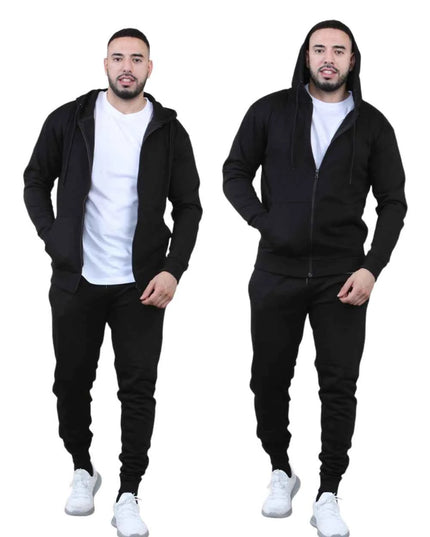 Men's 2 pcs Zipper Hoodie & Drawstring Waist Pant Set ,Co-ord Set