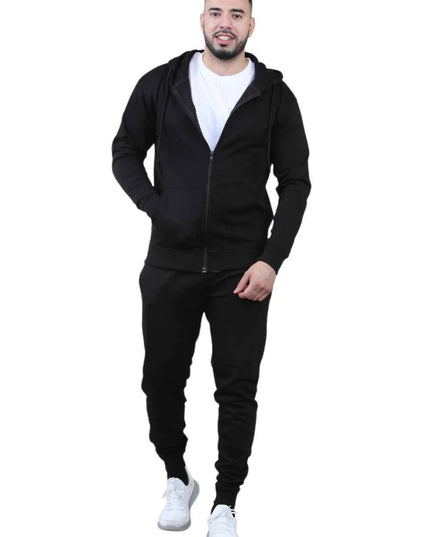 Men's 2 pcs Zipper Hoodie & Drawstring Waist Pant Set ,Co-ord Set