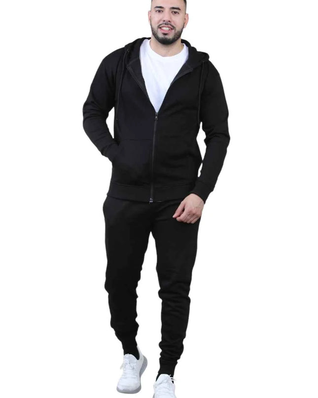 Men's 2 pcs Zipper Hoodie & Drawstring Waist Pant Set ,Co-ord Set