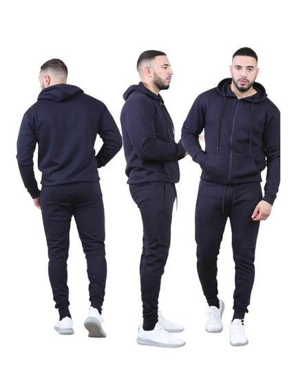 Men's 2 pcs Zipper Hoodie & Drawstring Waist Pant Set ,Co-ord Set